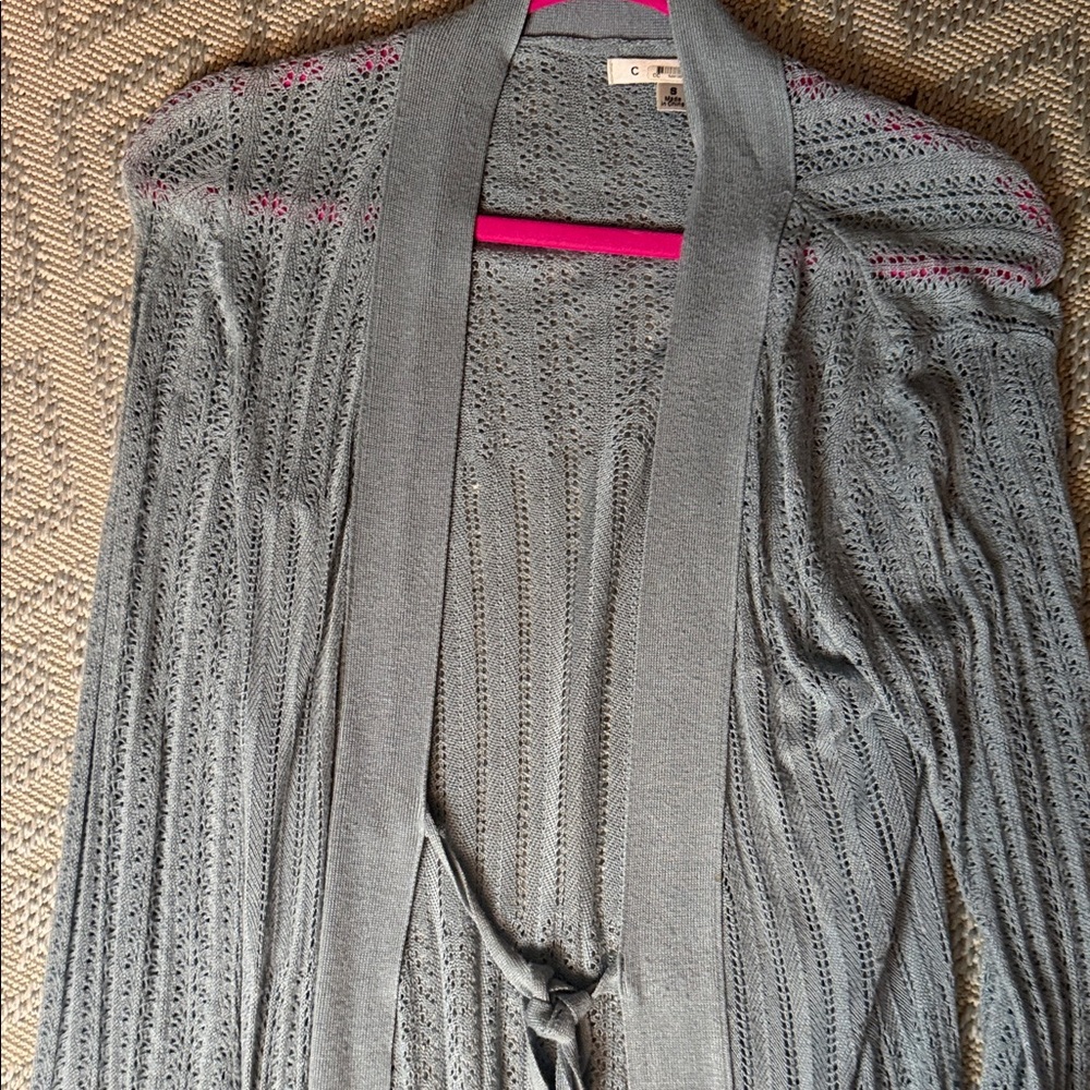 Cabi blue Gray Knit Cardigan Small